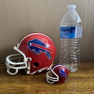 Buffalo Bills NFL Riddell 3 5/8 Red‎ Football Helmet & Miniature 2” Vintage READ